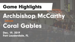 Archbishop McCarthy  vs Coral Gables  Game Highlights - Dec. 19, 2019