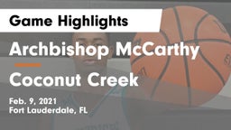 Archbishop McCarthy  vs Coconut Creek   Game Highlights - Feb. 9, 2021