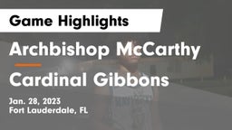 Archbishop McCarthy  vs Cardinal Gibbons  Game Highlights - Jan. 28, 2023