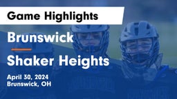 Brunswick  vs Shaker Heights  Game Highlights - April 30, 2024