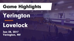 Yerington  vs Lovelock Game Highlights - Jan 28, 2017