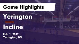 Yerington  vs Incline Game Highlights - Feb 1, 2017