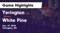 Yerington  vs White Pine Game Highlights - Jan. 19, 2018