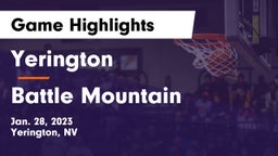 Yerington  vs Battle Mountain  Game Highlights - Jan. 28, 2023
