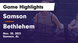 Samson  vs Bethlehem Game Highlights - Nov. 20, 2023