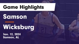 Samson  vs Wicksburg  Game Highlights - Jan. 12, 2024