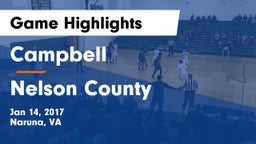 Campbell  vs Nelson County  Game Highlights - Jan 14, 2017