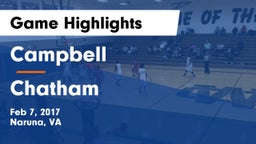 Campbell  vs Chatham  Game Highlights - Feb 7, 2017