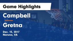 Campbell  vs Gretna  Game Highlights - Dec. 15, 2017