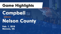Campbell  vs Nelson County Game Highlights - Feb. 1, 2018