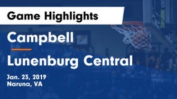 Campbell  vs Lunenburg Central  Game Highlights - Jan. 23, 2019