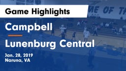 Campbell  vs Lunenburg Central Game Highlights - Jan. 28, 2019