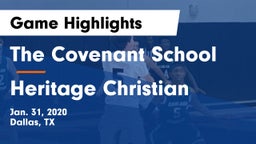The Covenant School vs Heritage Christian  Game Highlights - Jan. 31, 2020