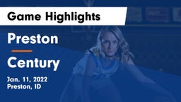 Preston  vs Century  Game Highlights - Jan. 11, 2022