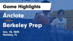 Anclote  vs Berkeley Prep  Game Highlights - Jan. 18, 2020