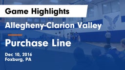 Allegheny-Clarion Valley  vs Purchase Line  Game Highlights - Dec 10, 2016