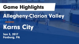 Allegheny-Clarion Valley  vs Karns City  Game Highlights - Jan 3, 2017