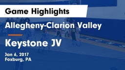 Allegheny-Clarion Valley  vs Keystone JV Game Highlights - Jan 6, 2017