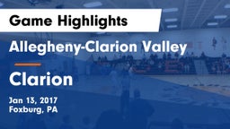 Allegheny-Clarion Valley  vs Clarion  Game Highlights - Jan 13, 2017