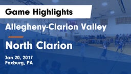 Allegheny-Clarion Valley  vs North Clarion  Game Highlights - Jan 20, 2017