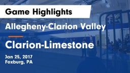 Allegheny-Clarion Valley  vs Clarion-Limestone  Game Highlights - Jan 25, 2017
