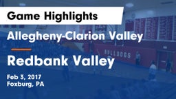 Allegheny-Clarion Valley  vs Redbank Valley  Game Highlights - Feb 3, 2017