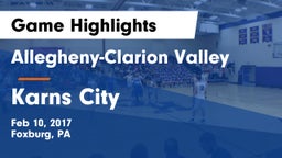 Allegheny-Clarion Valley  vs Karns City  Game Highlights - Feb 10, 2017