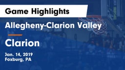 Allegheny-Clarion Valley  vs Clarion  Game Highlights - Jan. 14, 2019