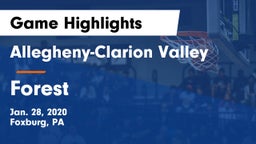Allegheny-Clarion Valley  vs Forest  Game Highlights - Jan. 28, 2020