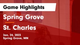 Spring Grove  vs St. Charles Game Highlights - Jan. 24, 2023
