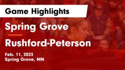 Spring Grove  vs Rushford-Peterson  Game Highlights - Feb. 11, 2023