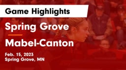 Spring Grove  vs Mabel-Canton  Game Highlights - Feb. 15, 2023