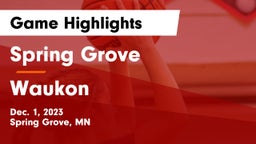 Spring Grove  vs Waukon  Game Highlights - Dec. 1, 2023