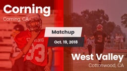 Matchup: Corning  vs. West Valley  2018