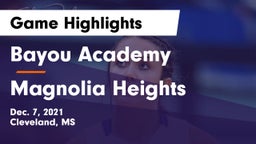 Bayou Academy  vs Magnolia Heights  Game Highlights - Dec. 7, 2021