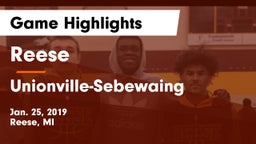 Reese  vs Unionville-Sebewaing  Game Highlights - Jan. 25, 2019
