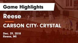 Reese  vs CARSON CITY- CRYSTAL  Game Highlights - Dec. 29, 2018