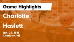 Charlotte  vs Haslett  Game Highlights - Jan. 26, 2018