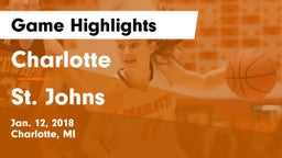 Charlotte  vs St. Johns  Game Highlights - Jan. 12, 2018