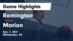 Remington  vs Marion  Game Highlights - Dec. 7, 2017