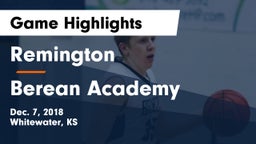 Remington  vs Berean Academy  Game Highlights - Dec. 7, 2018