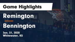 Remington  vs Bennington  Game Highlights - Jan. 31, 2020