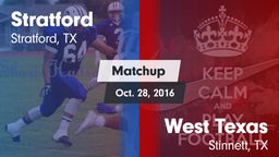 Matchup: Stratford High vs. West Texas  2016