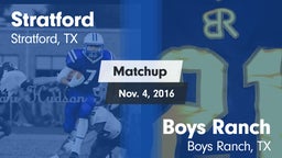 Matchup: Stratford High vs. Boys Ranch  2016