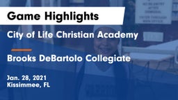 City of Life Christian Academy  vs Brooks DeBartolo Collegiate Game Highlights - Jan. 28, 2021