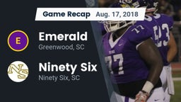 Recap: Emerald  vs. Ninety Six  2018