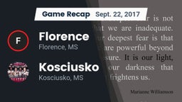 Recap: Florence  vs. Kosciusko  2017