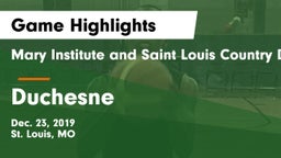 Mary Institute and Saint Louis Country Day School vs Duchesne  Game Highlights - Dec. 23, 2019