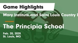 Mary Institute and Saint Louis Country Day School vs The Principia School Game Highlights - Feb. 20, 2020