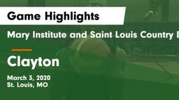 Mary Institute and Saint Louis Country Day School vs Clayton  Game Highlights - March 3, 2020